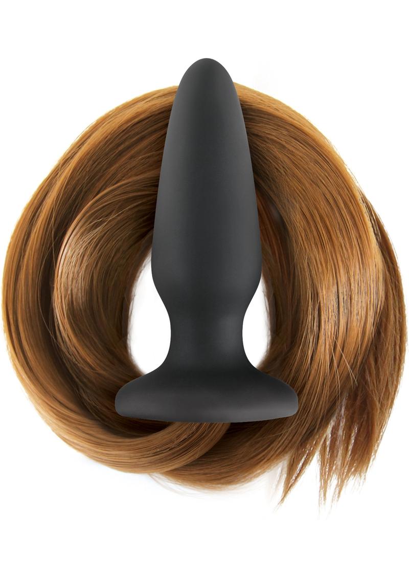 Filly Tails Silicone Anal Plug Chestnut Brown