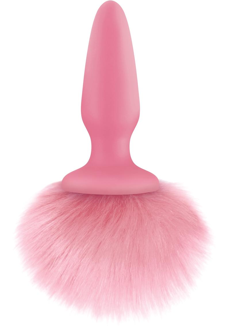 Bunny Tails Silicone Anal Plug Pink 6.7 Inch