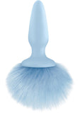 Bunny Tails Silicone Anal Plug Blue 6.7 Inch