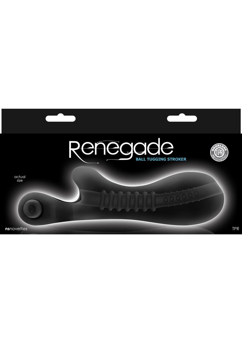 Renegade Ball Tugging Stroker Vibrating Textured Masturbator Black