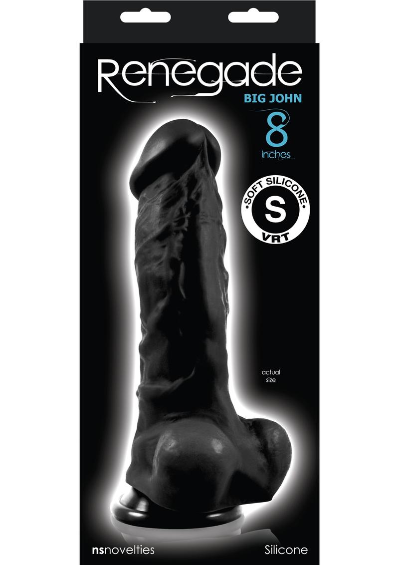 Renegade Big John Silicone Dildo Black 8 Inch