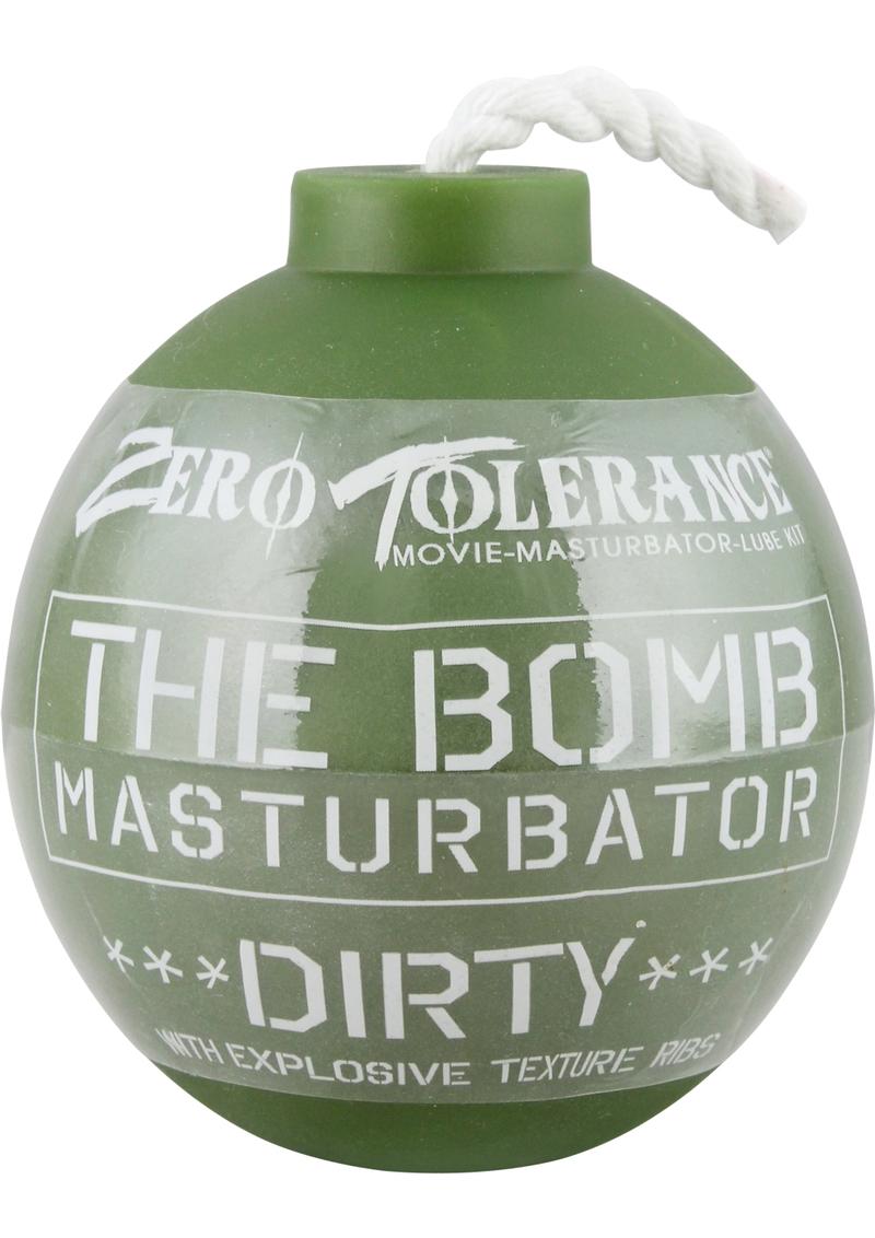 Masturbador The Bomb con textura sucia y funda verde