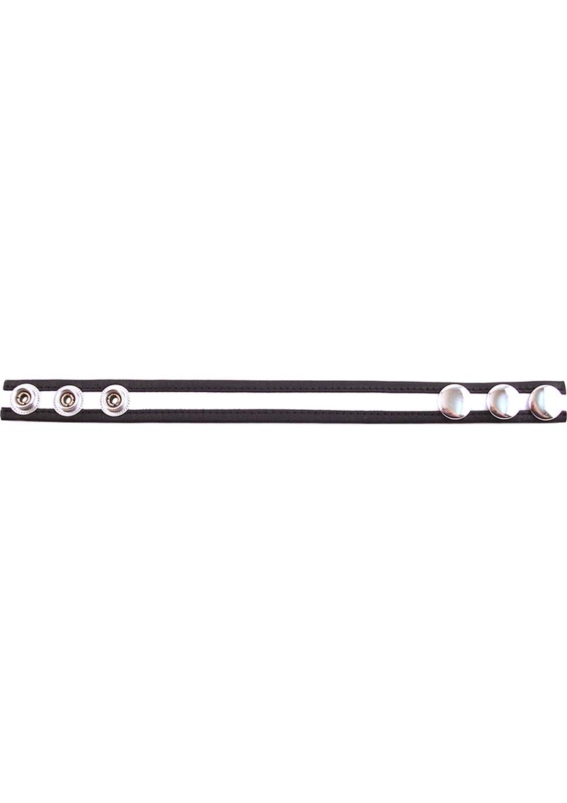 Correa ajustable para el pene de cuero blanco y negro Rouge