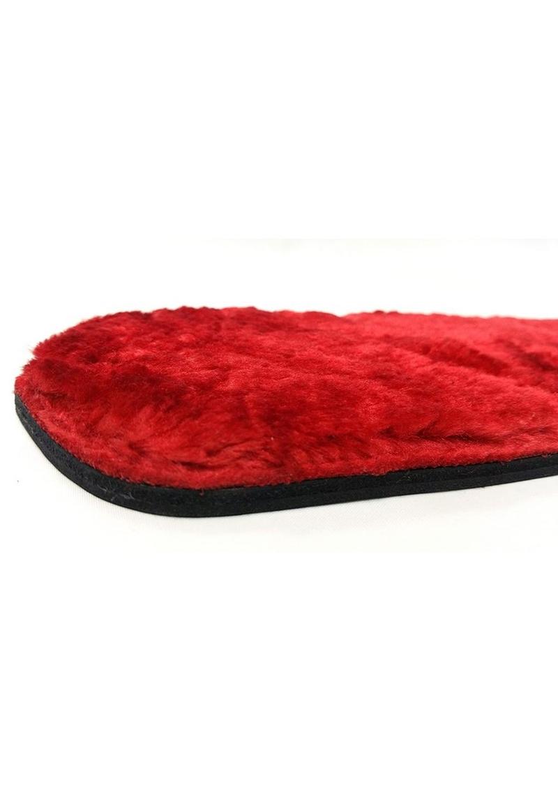 Pala de cuero rojo con pelo rojo y negro de 13,5 pulgadas