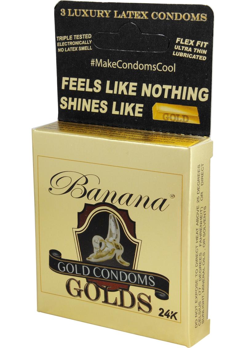 Banana Golds Latex Condoms 3 Each Per Pack