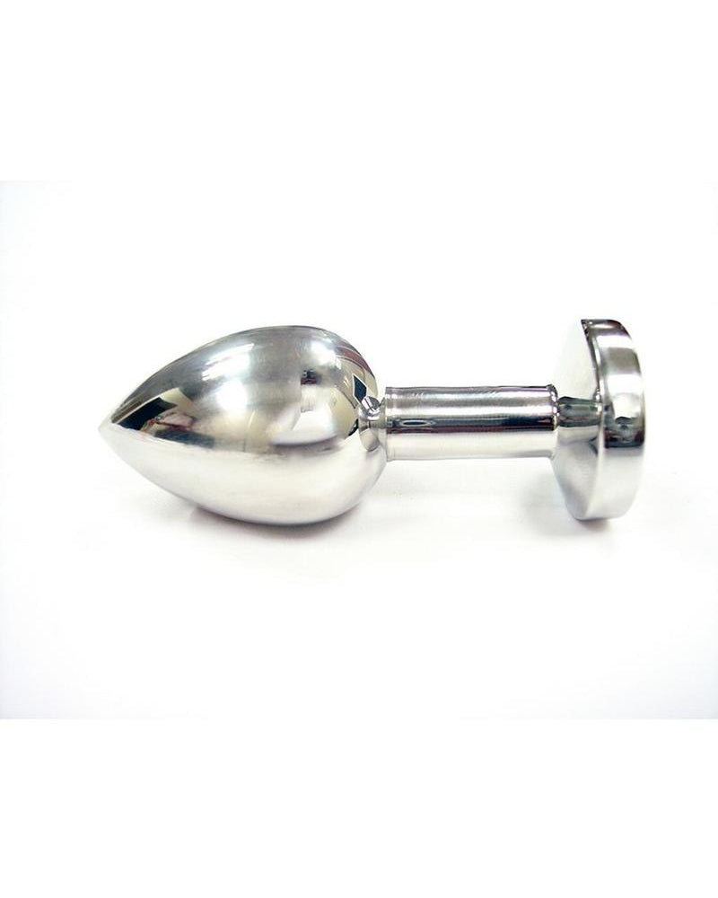 Rouge Jewelled Anal Butt Plug Medium Stainless Steel Royal Blue Jewel