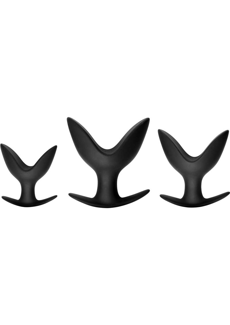 Master Series Ass Anchors Silicone Anal Anchor 3 Piece Set Black