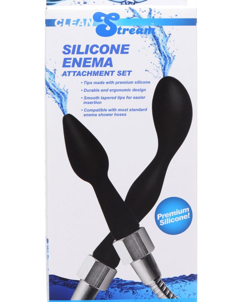 Clean Stream Silicone Enema Attachment Set Black 2 Each Per Set