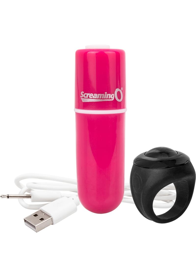 Control remoto inalámbrico Vooom de silicona recargable por USB, bala, impermeable, color rosa