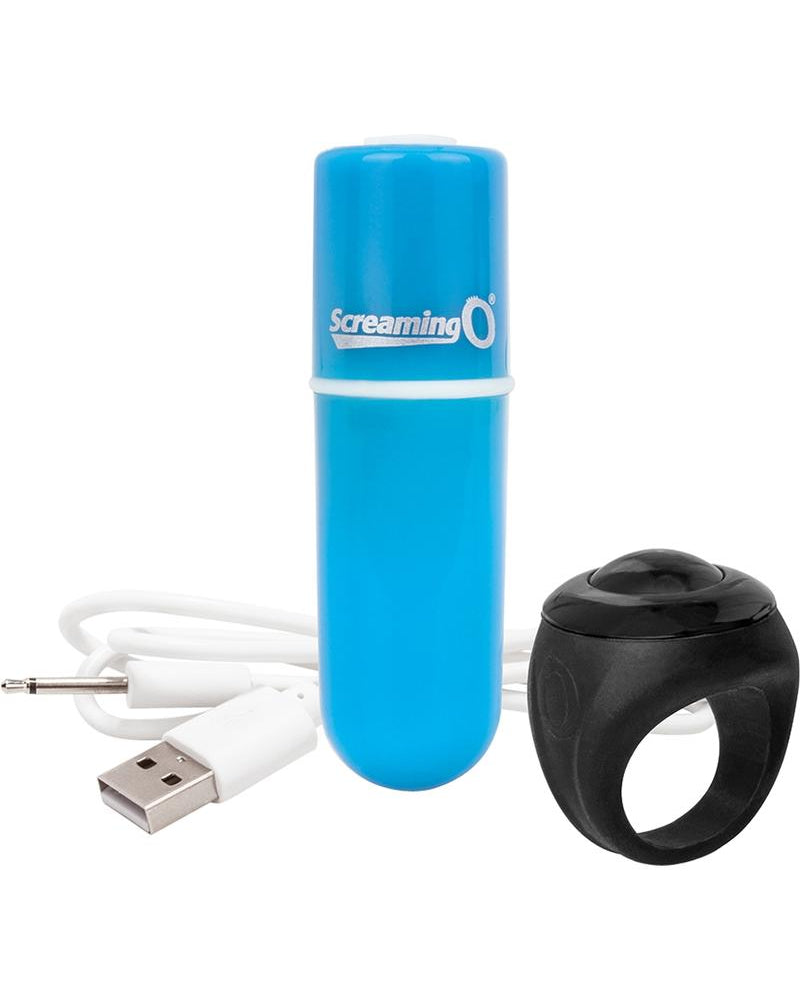 Vooom Wireless Remote Control Silicone USB Rechargeable Bullet Waterproof Blue