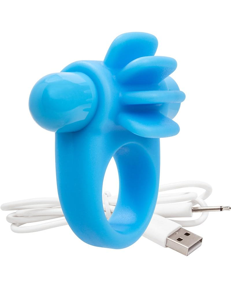 Charged Skooch Rechargeable Vibe Silicone Cock Ring Waterproof Blue
