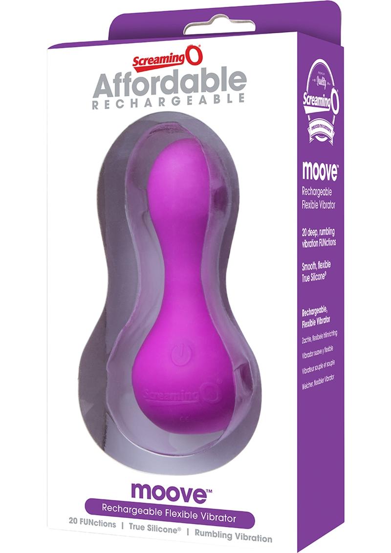 Vibrador de silicona flexible recargable por USB Moove, resistente al agua, morado