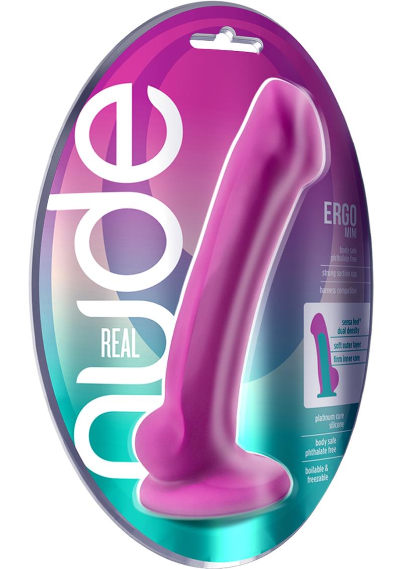 Real Nude Ergo Mini Dual Dense Silicone Dildo Violet 7.25 Inch