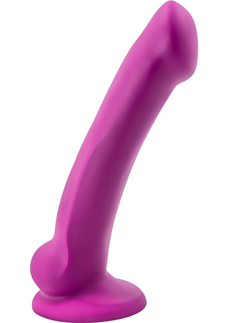 Real Nude Ergo Mini Dual Dense Silicone Dildo Violet 7.25 Inch