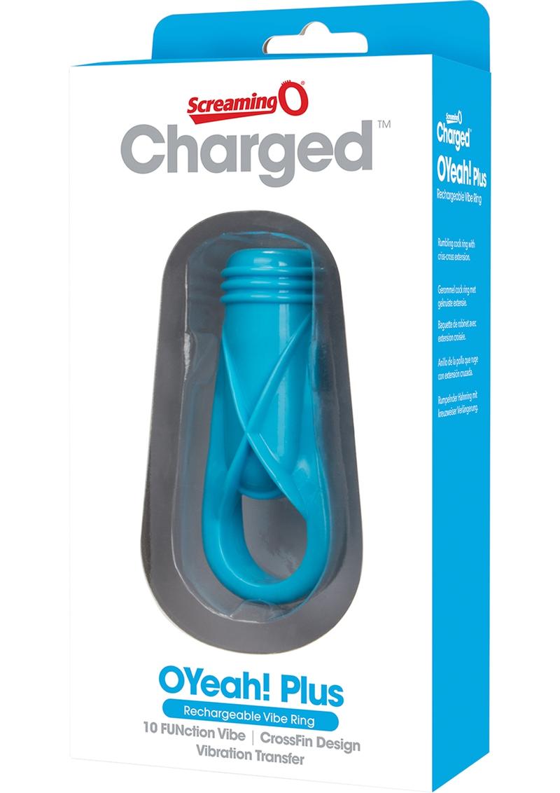 Charged OYeah Plus USB Rechargeable Cock Ring Waterproof Blue