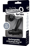 My Secret USB Rechargeable Vibrating Silicone Cock Ring Set For Him Waterproof Black