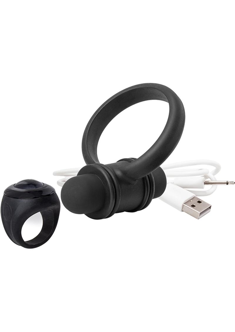 Anillo vibrador de silicona para el pene My Secret, recargable por USB, resistente al agua, color negro