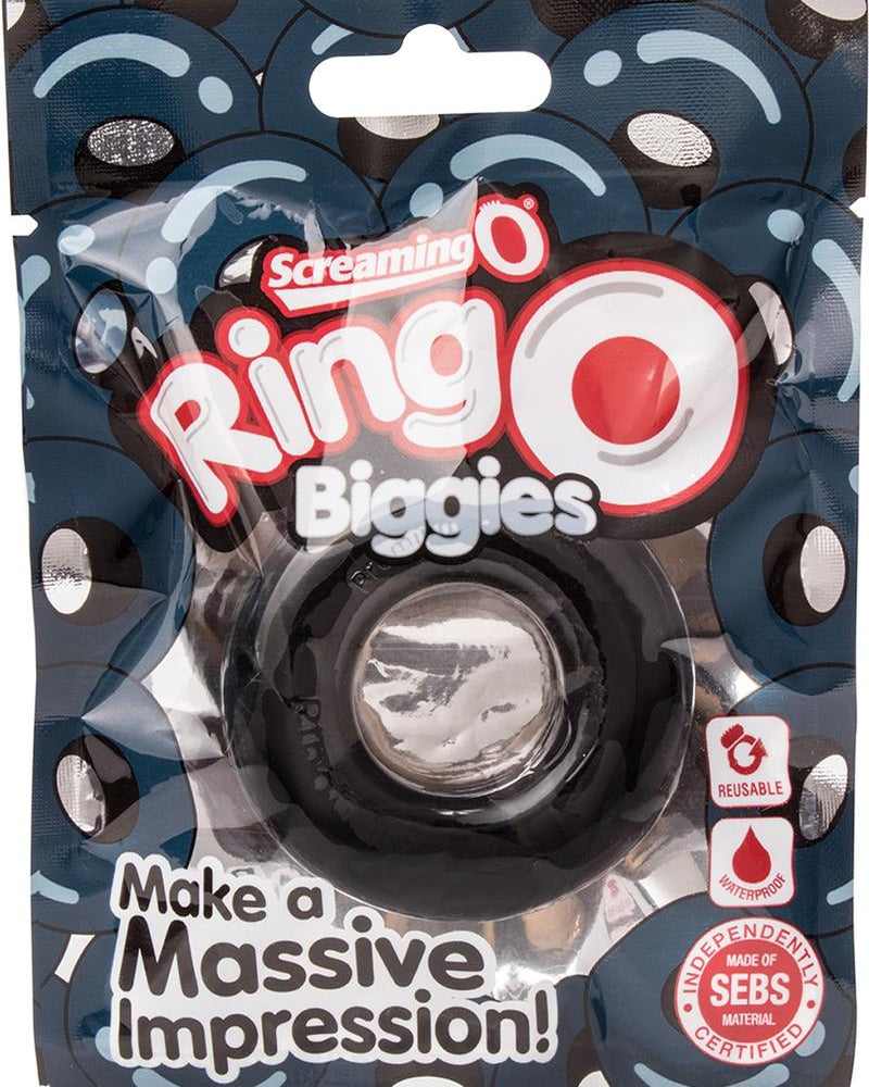 Anillo para el pene Ringo Biggies resistente al agua, color negro