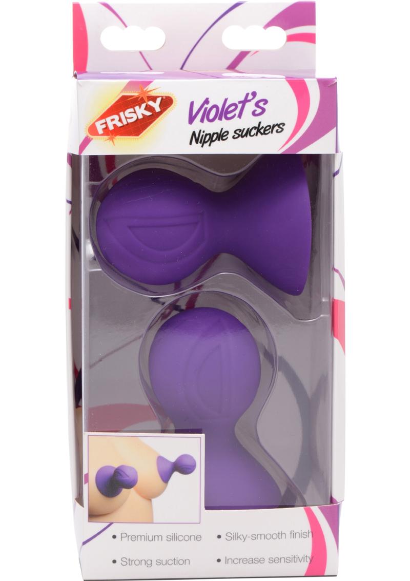 Chupetes de silicona para pezones de Frisky Violet en color morado