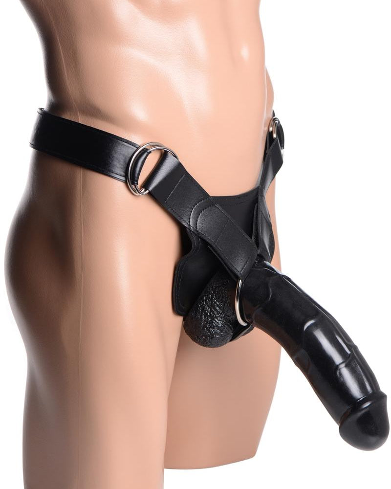 Master Series Infiltrator II Hollow Strap-On Dildo Black 9 Inch