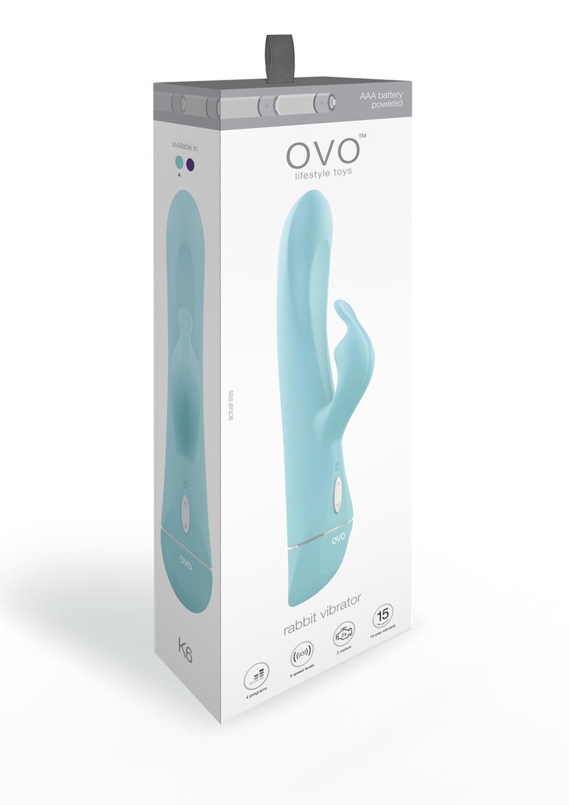 Ovo K6 Silicone Rabbit Vibrator Waterproof Aqua