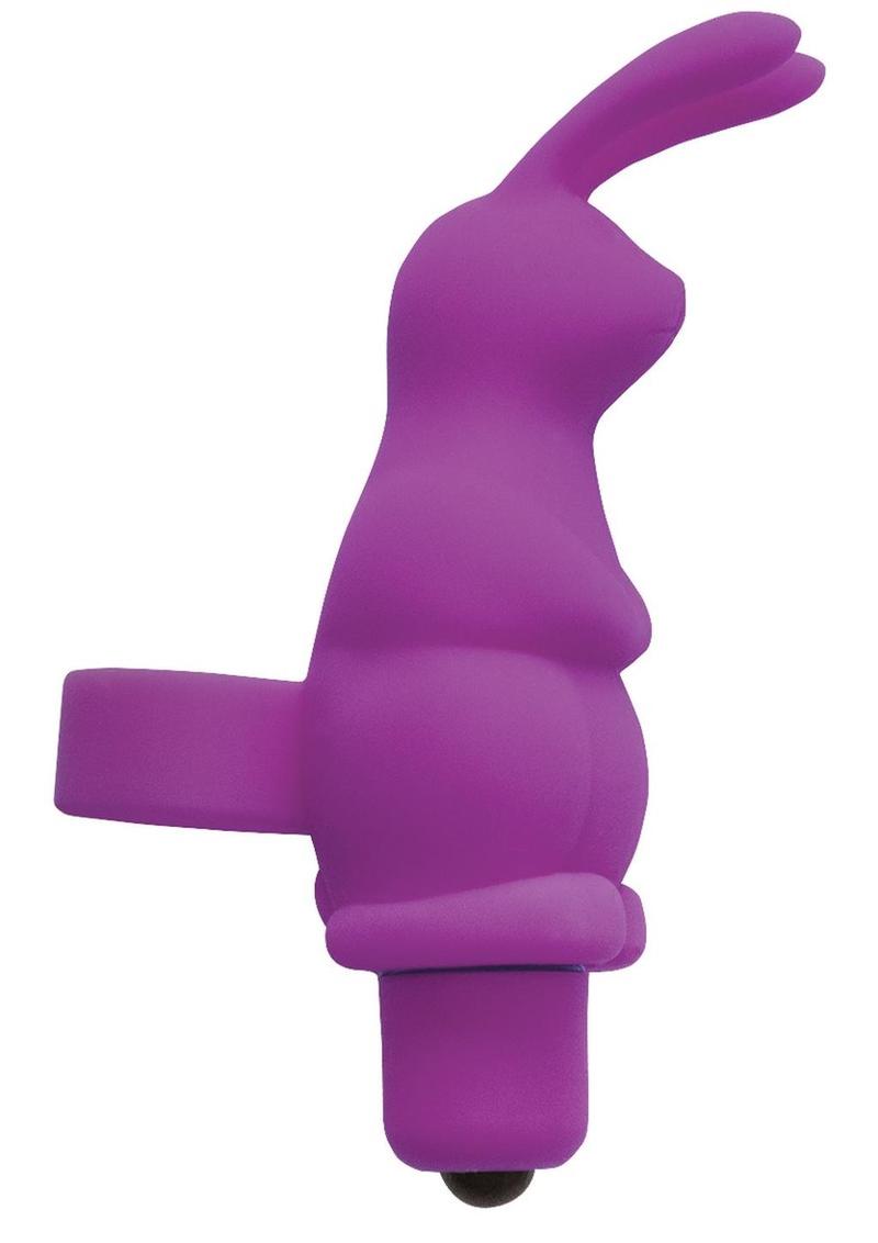 Seduce Me Rabbit - Masajeador de dedos de silicona para placer del clítoris, resistente al agua, morado, 3,5 pulgadas
