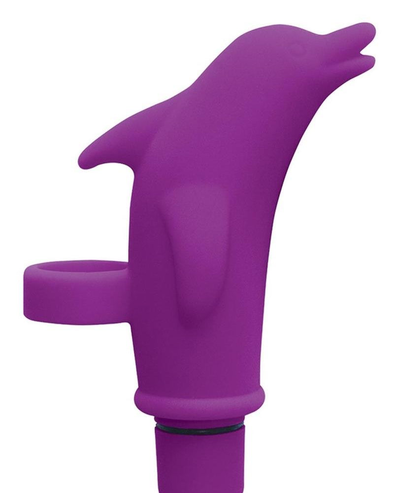 Seduce Me Dolphin Clit Pleasure Silicone Finger Massager Waterproof Purple 3.5 Inch