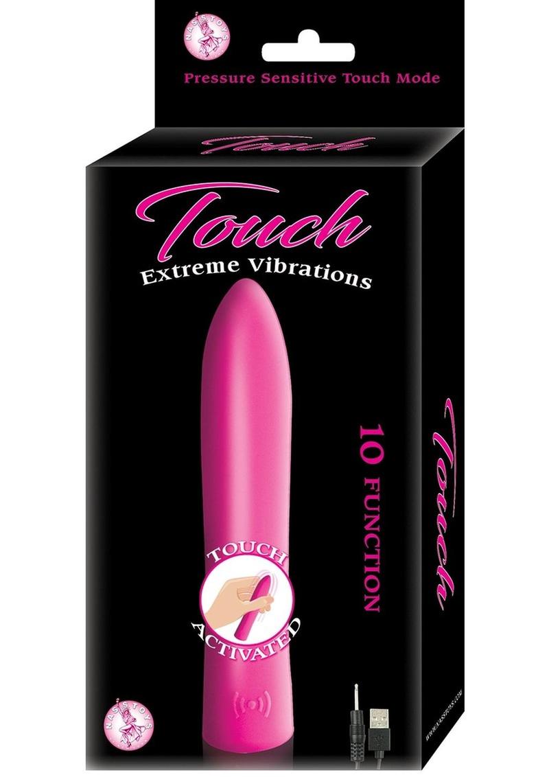 Vibrador de silicona Touch Extreme Vibrations, activado por tacto, resistente al agua, color rosa, 5 pulgadas