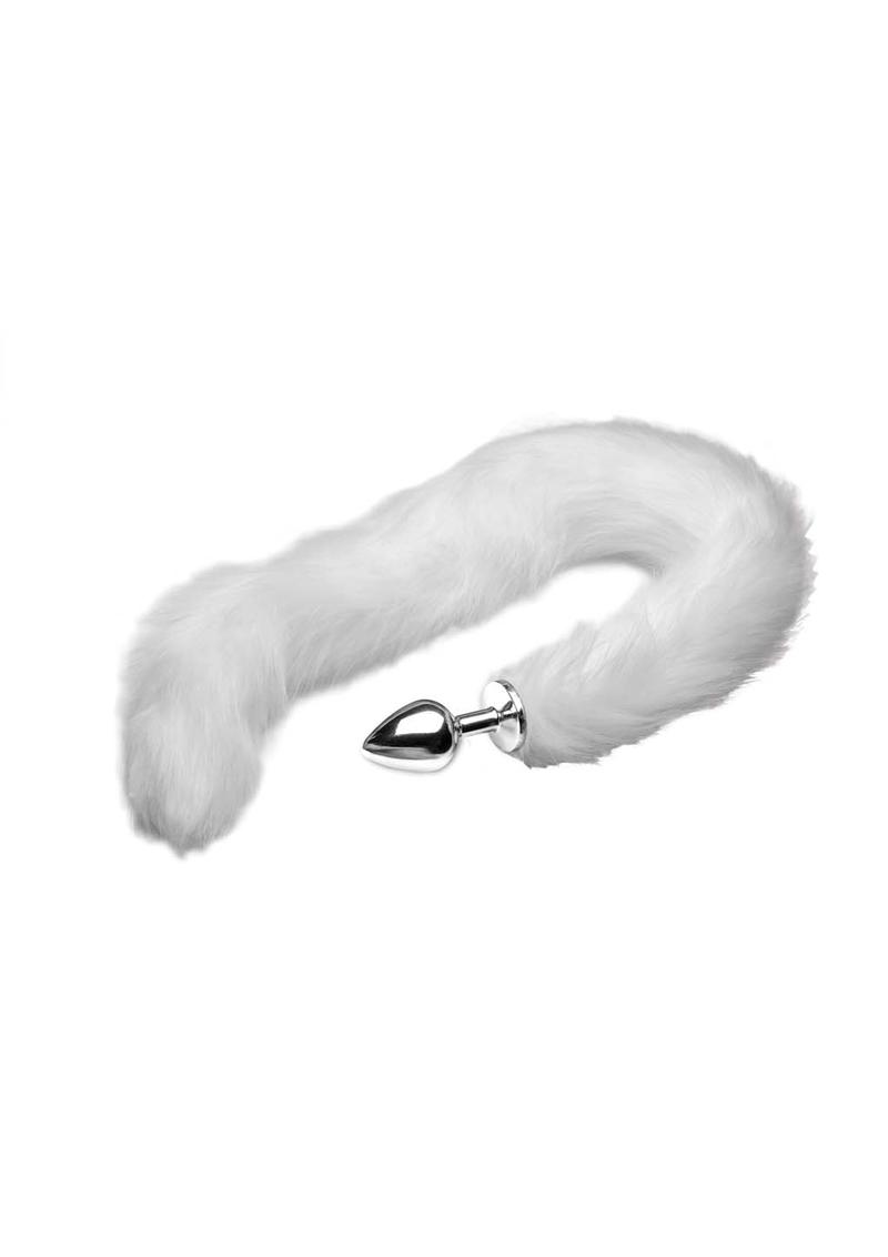 Tailz Mink Tail Butt Plug White 4.5 Inch