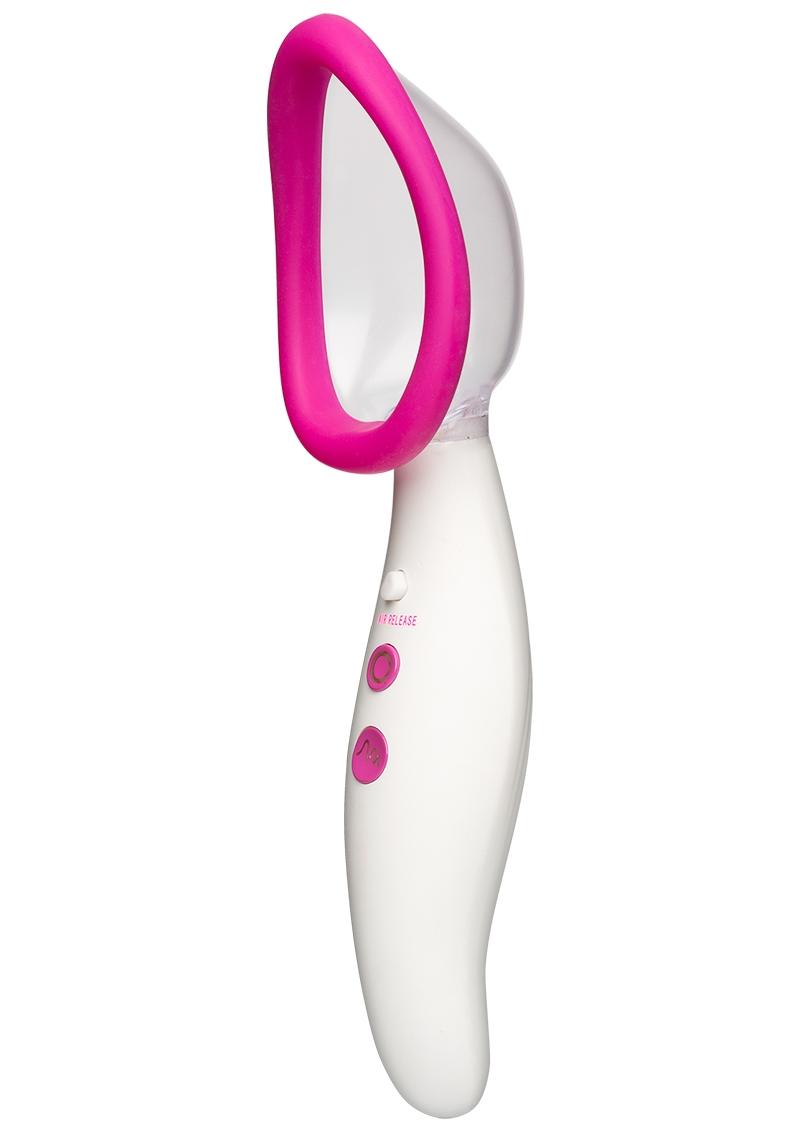 Automatic Vibrating Rechargeable Pussy Pump White And Pink