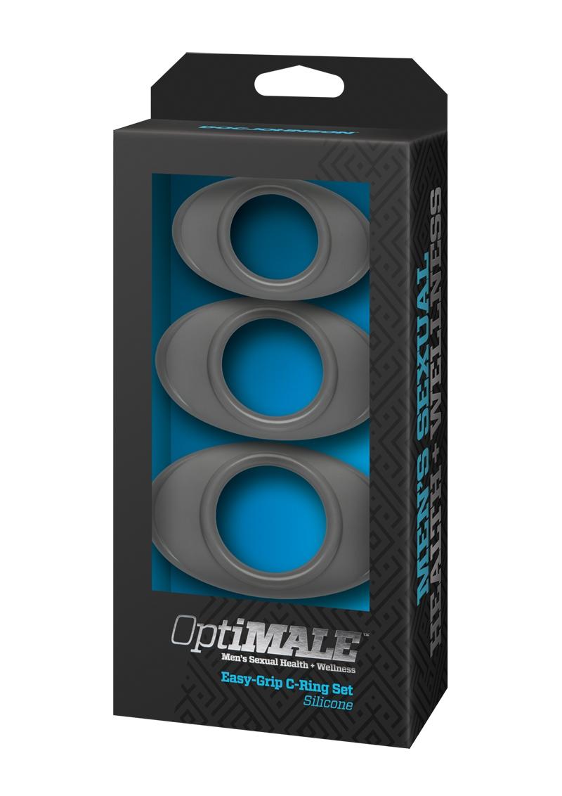 Optimale Easy Grip C-Ring Set Silicone 3 Each Per Set Grey