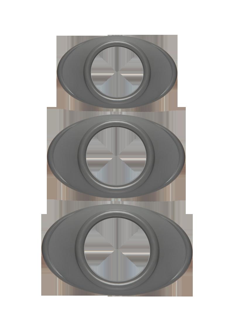 Optimale Easy Grip C-Ring Set Silicone 3 Each Per Set Grey
