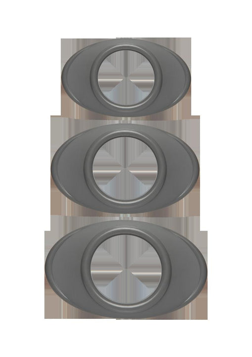Juego de anillos en C Optimale Easy Grip de silicona, 3 unidades por juego, color gris