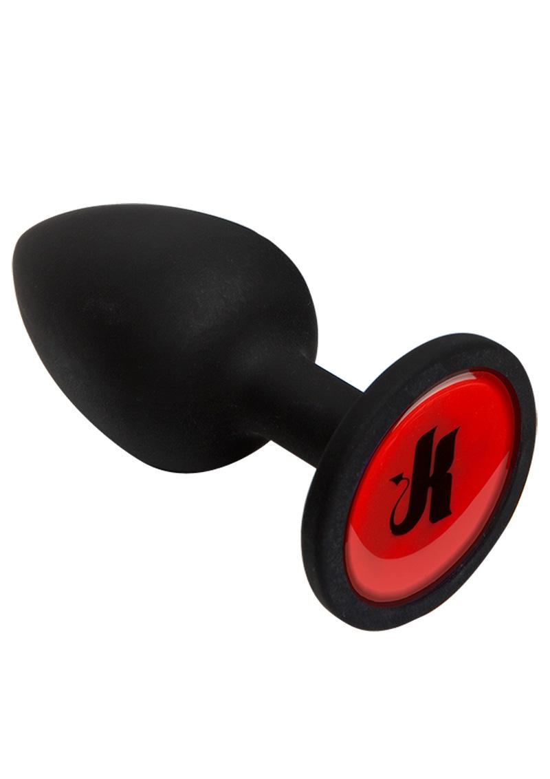 Tapón anal de silicona portátil Kink Signature Plug, color negro, 3 pulgadas