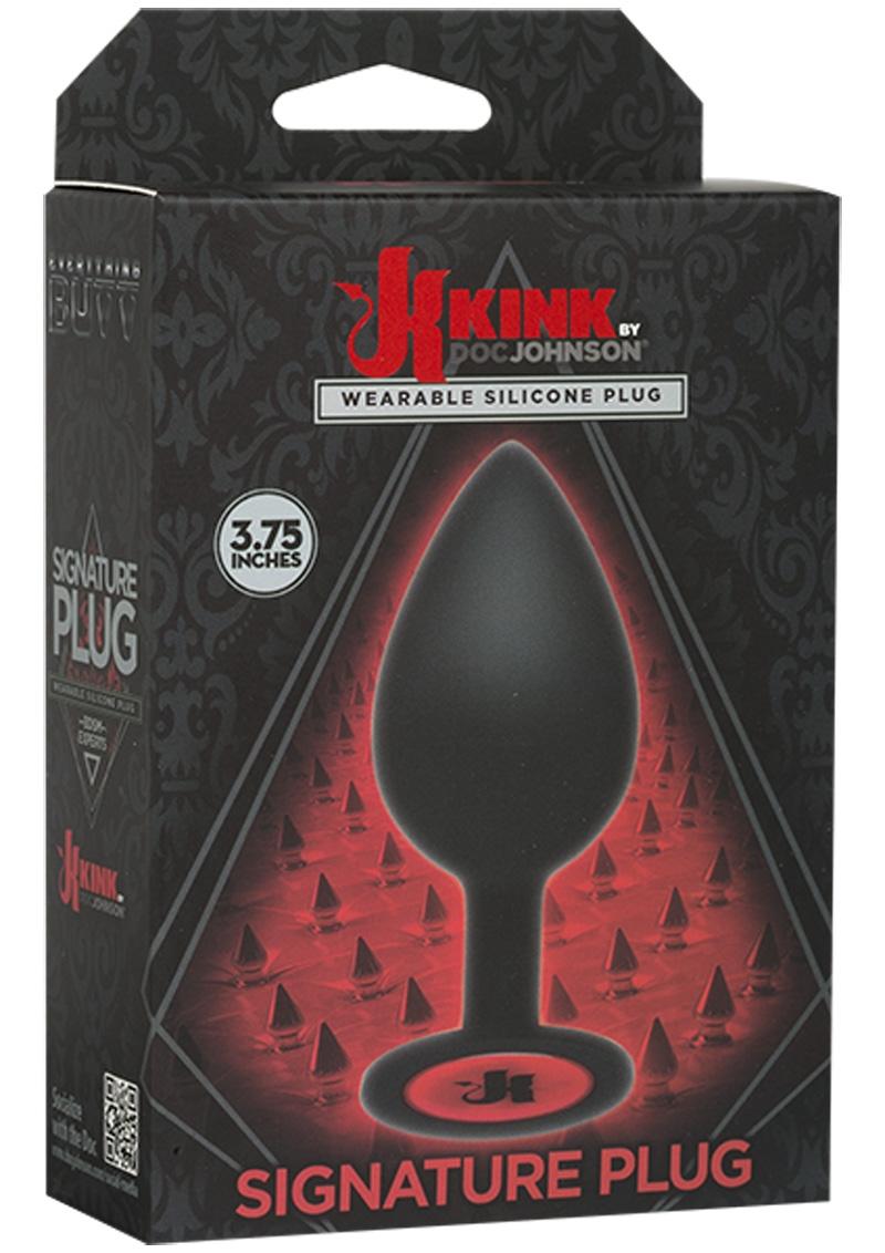 Tapón anal de silicona portátil Kink Signature Plug negro de 3,75 pulgadas