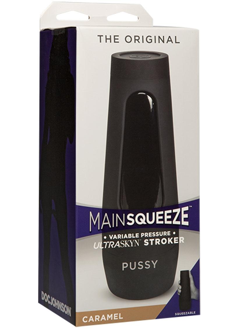 Masturbador masculino Ultraskyn Stroker original de Main Squeeze, color caramelo, 7,5 pulgadas