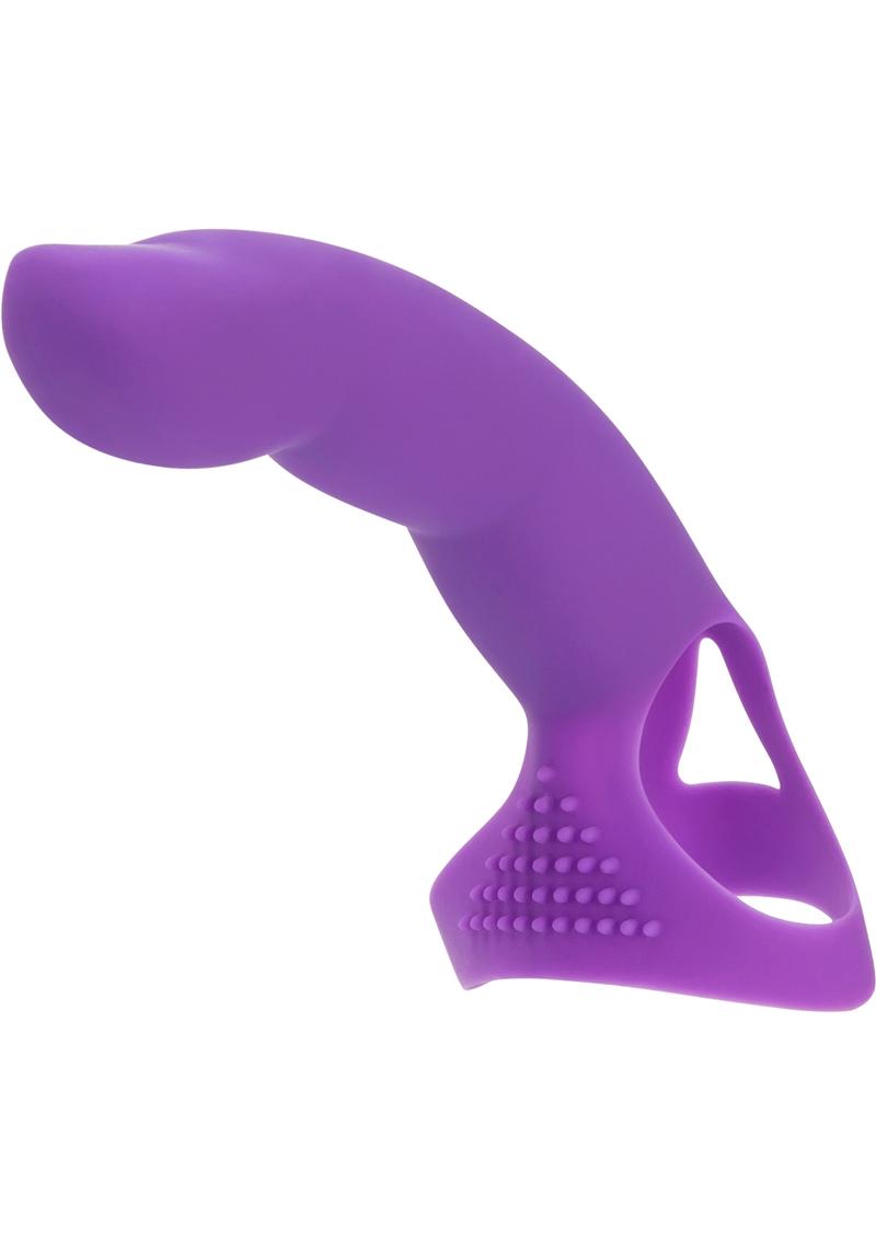 Masajeador de dedos de silicona Extra Touch, sencillo y auténtico, morado, 4,9 pulgadas