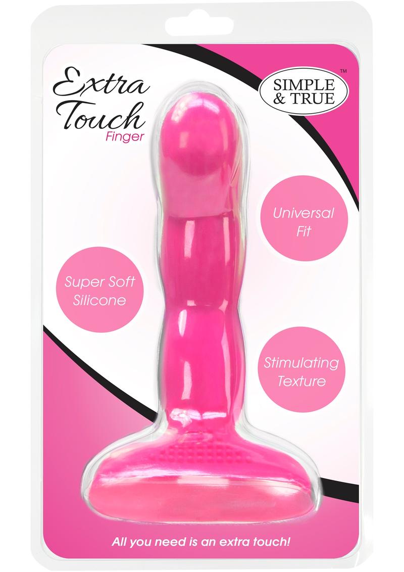 Simple And True Extra Touch Finger Silicone Massager Pink 4.9 Inch