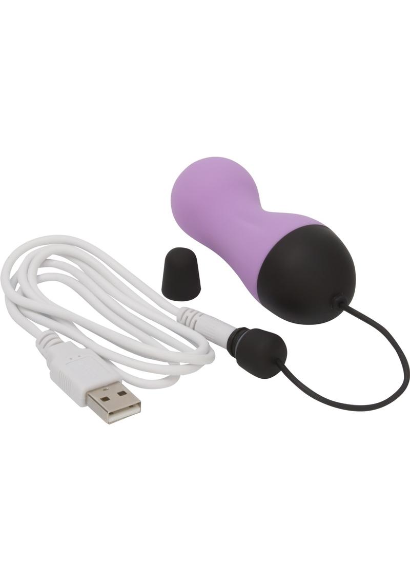 Huevo vibrador de silicona recargable por USB, sencillo y auténtico, resistente al agua, morado, 3,25 pulgadas