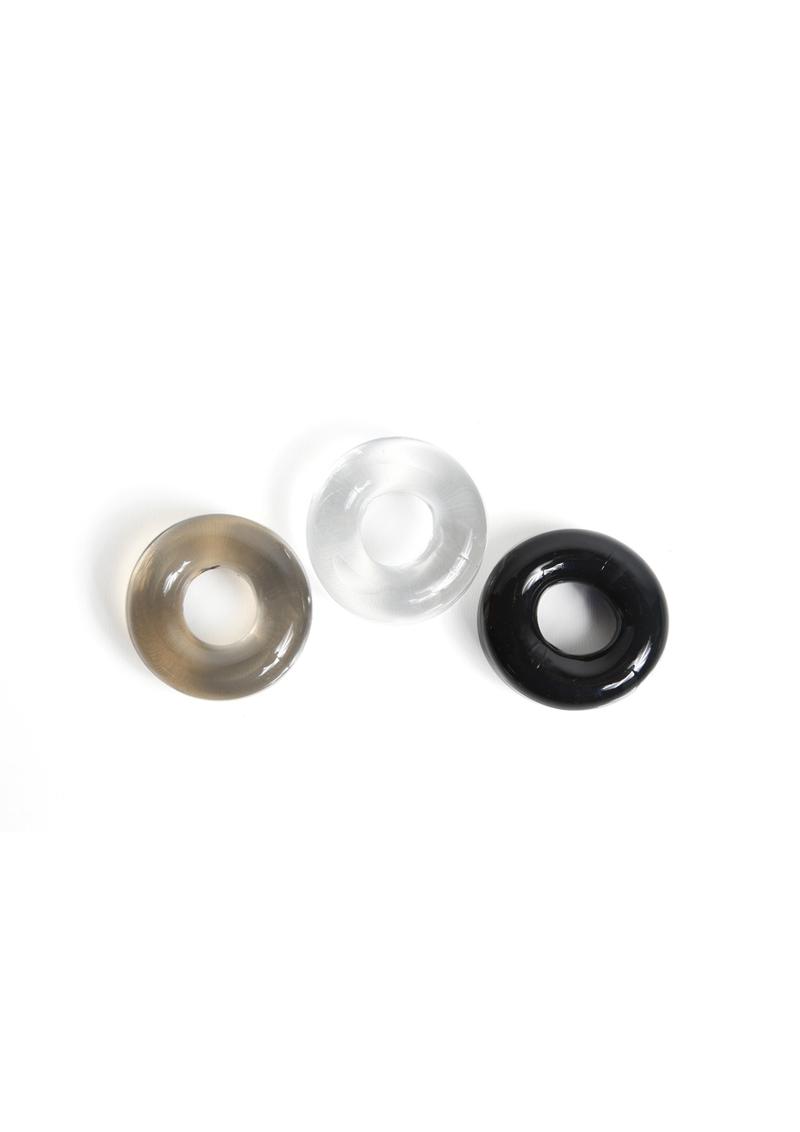 Rascal The D-Ring X3 Cockrings Assorted Colors 3 Each Per Set