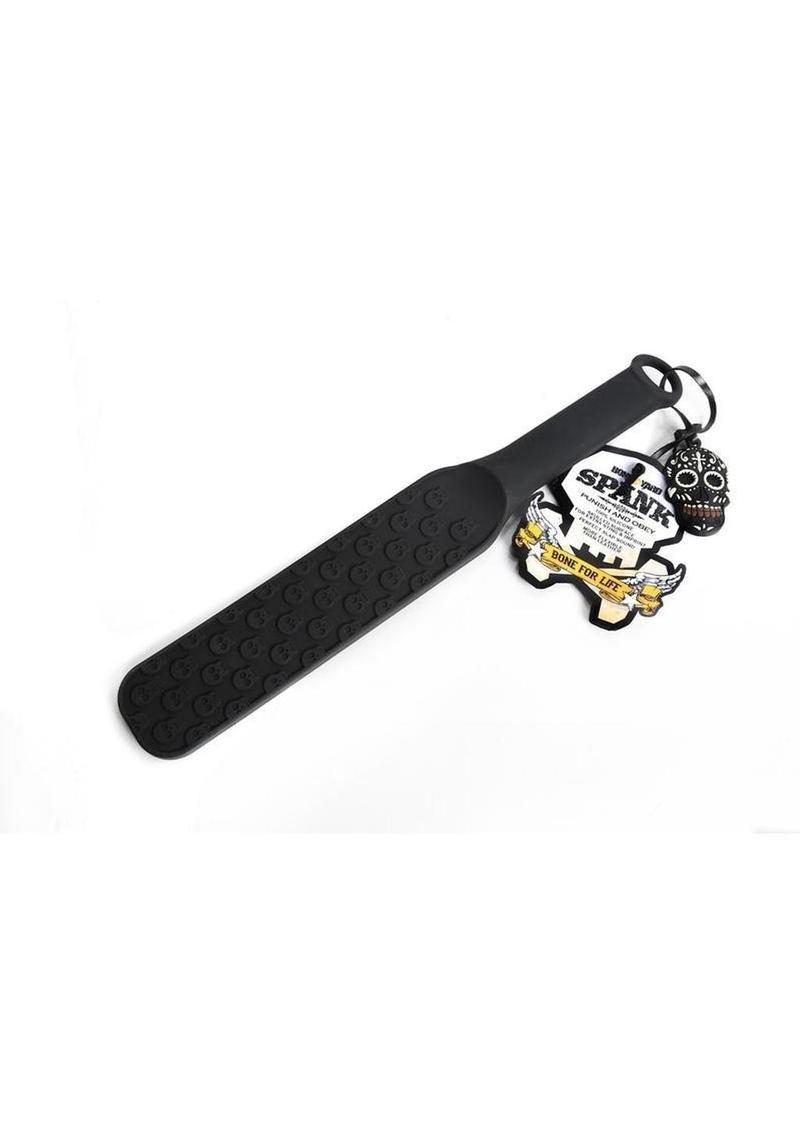 Bone Yard Spank - Pala de silicona con textura de calavera, color negro, 14,75 pulgadas