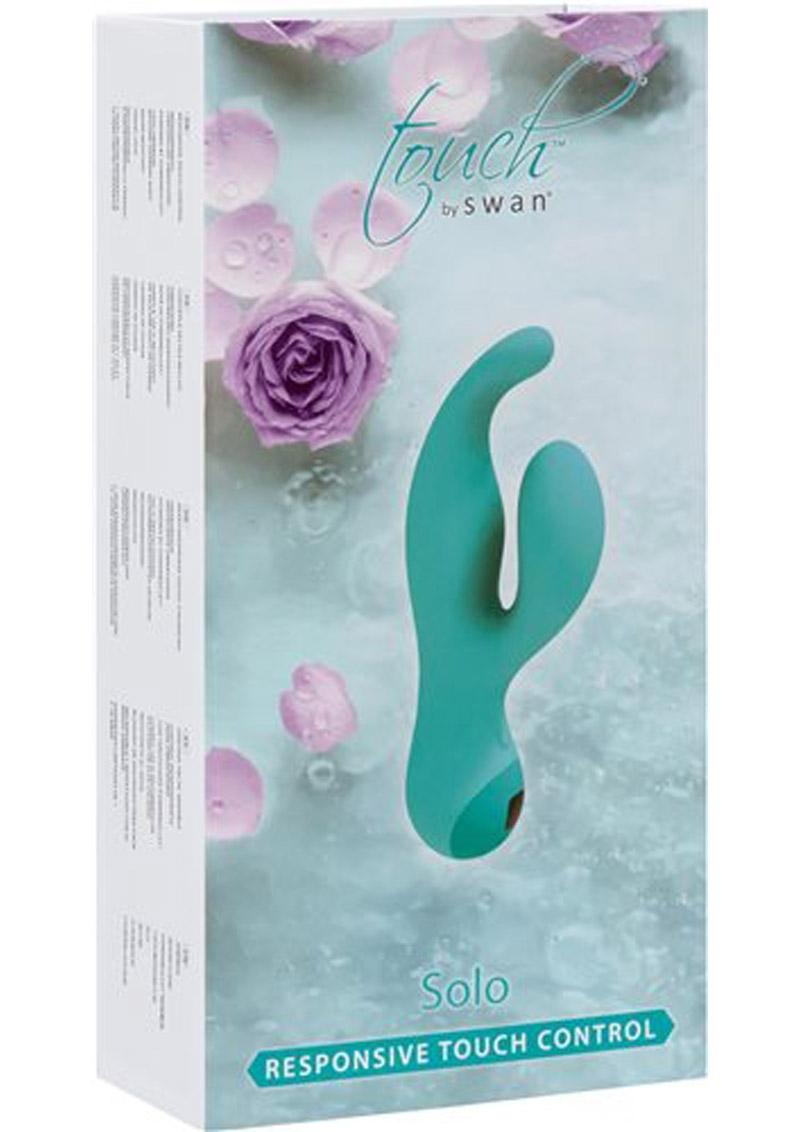 Vibrador de silicona Touch By Swan Solo resistente a la ducha, color verde azulado