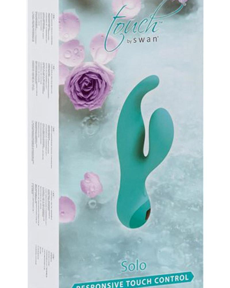 Vibrador de silicona Touch By Swan Solo resistente a la ducha, color verde azulado