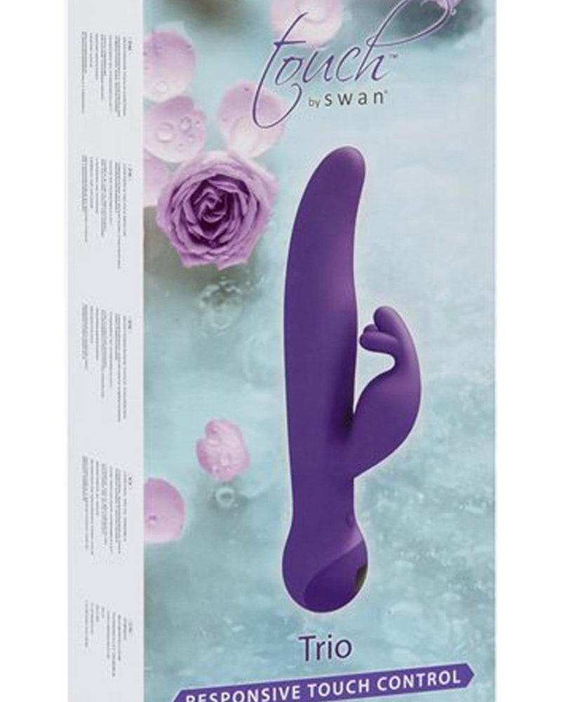 Vibrador de silicona Touch By Swan Trio resistente a la ducha morado