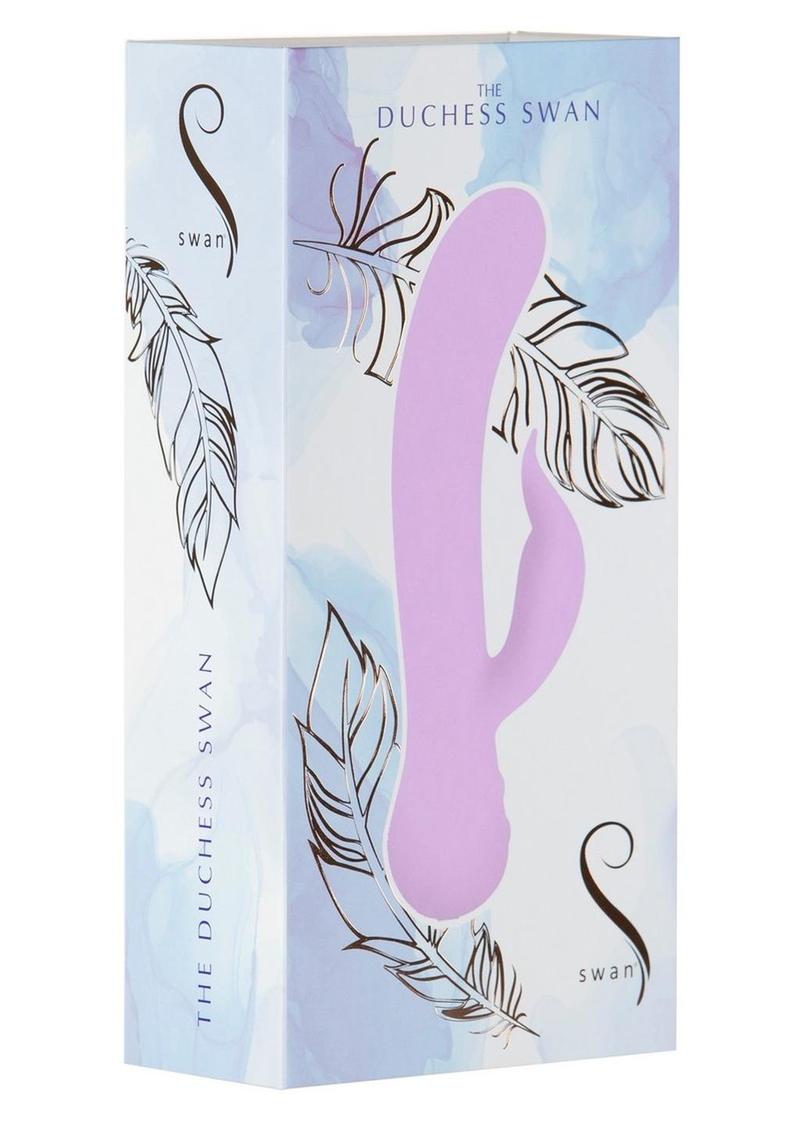 Swan The Dechess Swan Edición especial Silicona USB recargable Doble vibrador Impermeable Púrpura