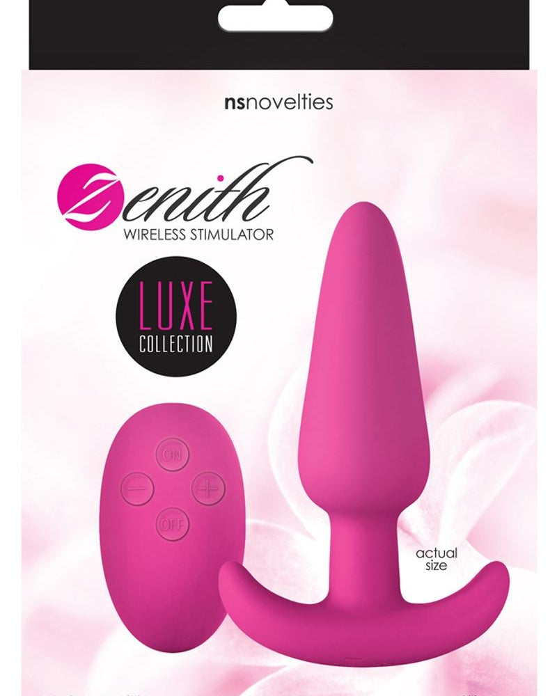 Luxe Zenith Wireless Remote Control Silicone Anal Plug USB Rechargeable Pink 3.9 Inch