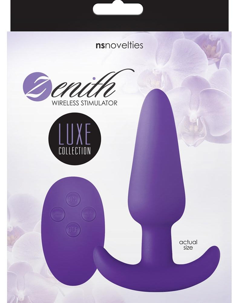 Luxe Zenith Wireless Remote Control Silicone Anal Plug USB Rechargeable Purple 3.9 Inch