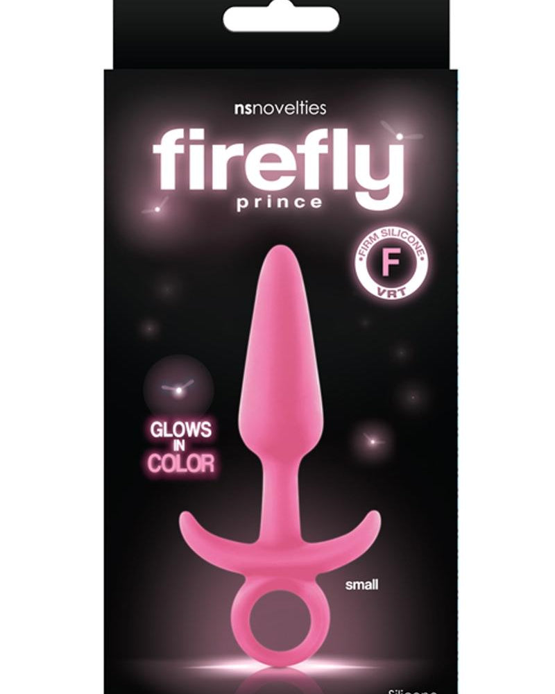 Firefly Prince Glow In The Dark Firm Silicone Small Anal Plug Pink 4.3 Inch