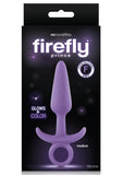 Tapón anal de silicona firme que brilla en la oscuridad de tamaño mediano, color morado, 5 pulgadas, de Firefly Prince