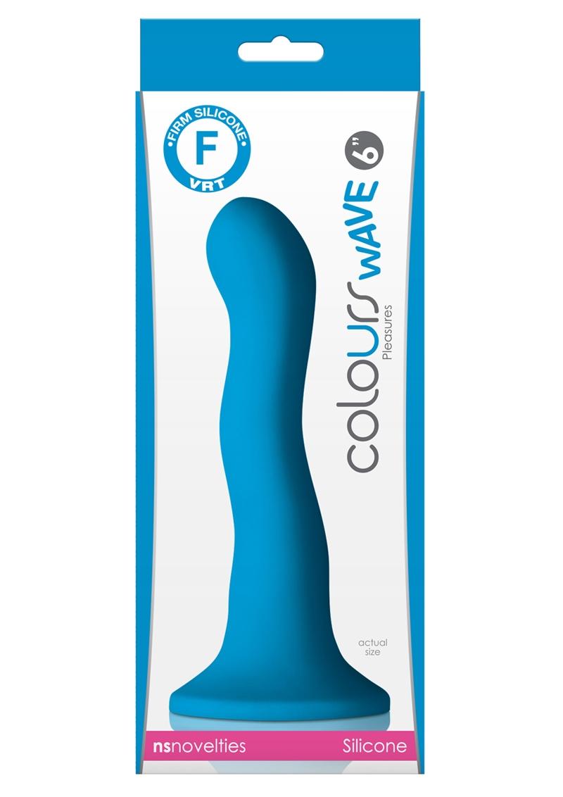 Consolador de 6 pulgadas de Colours Wave en color azul